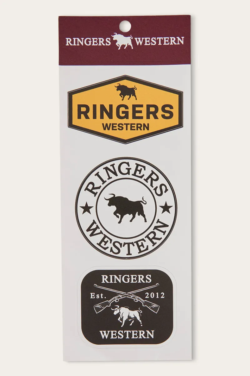 Discount Ringers Western RW Logo Sticker 3 Pack - Multi
