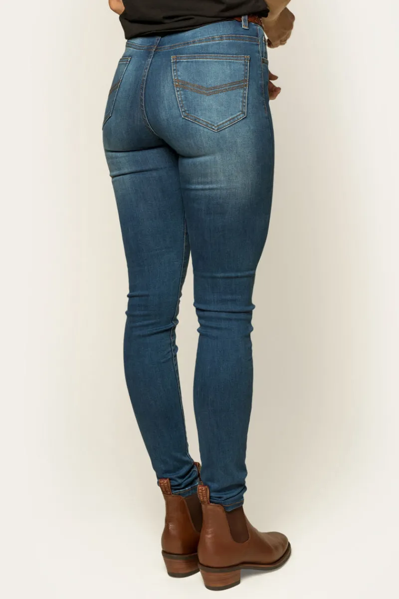 Hot Ringers Western Sammy Womens High Rise Skinny Jeans - Vintage Blue Wash