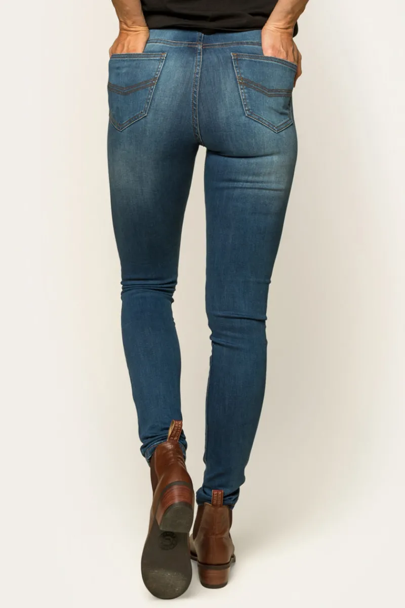 Hot Ringers Western Sammy Womens High Rise Skinny Jeans - Vintage Blue Wash