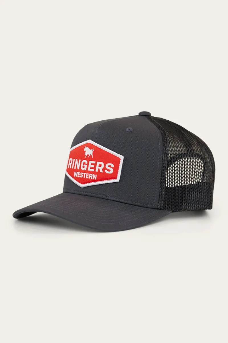 Discount Ringers Western Scotty Trucker Cap - Charcoal/Red