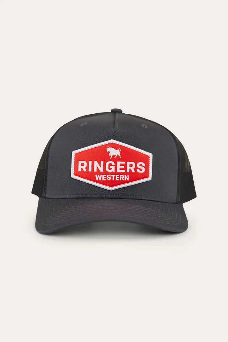 Discount Ringers Western Scotty Trucker Cap - Charcoal/Red