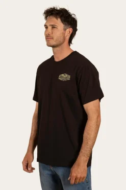 Outlet Ringers Western Servo Mens Loose Fit T-Shirt - Black/Camo