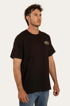 Outlet Ringers Western Servo Mens Loose Fit T-Shirt - Black/Camo