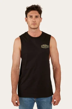 New Ringers Western Servo Mens Muscle Tank - Black/Camo