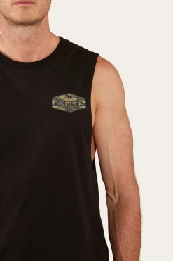 New Ringers Western Servo Mens Muscle Tank - Black/Camo