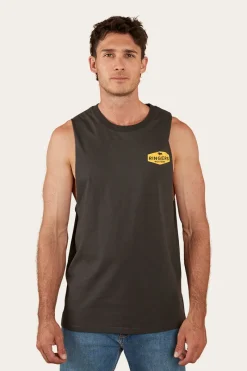 Best Ringers Western Servo Mens Muscle Tank - Charcoal