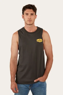 Best Ringers Western Servo Mens Muscle Tank - Charcoal