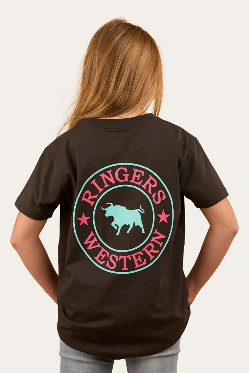 Outlet Ringers Western Signature Bull Kids Classic T-Shirt - Charcoal / Multi