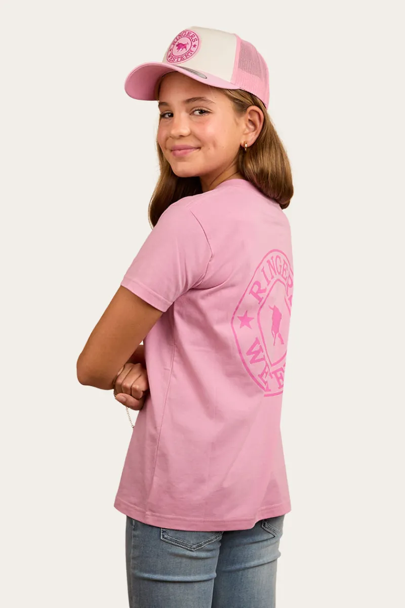 Discount Ringers Western Signature Bull Kids Classic T-Shirt - Pastel Pink/Candy