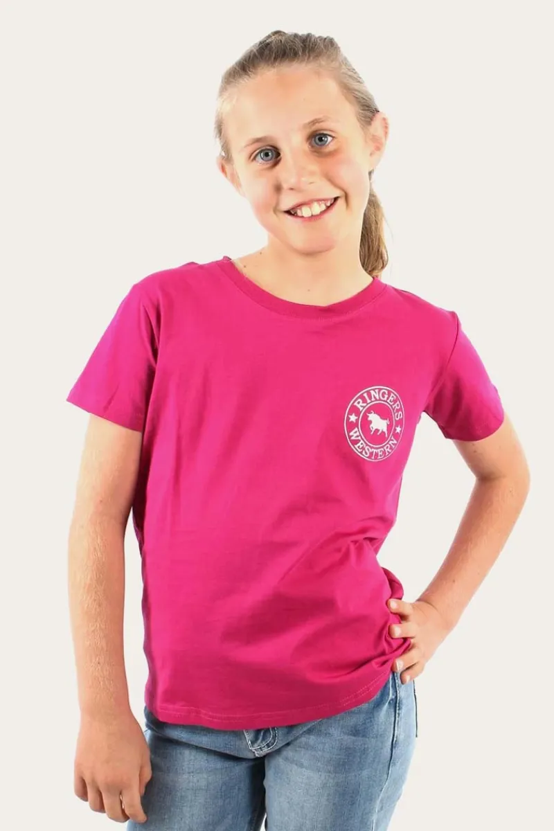 Best Ringers Western Signature Bull Kids Classic Fit T-Shirt - Magenta/Silver