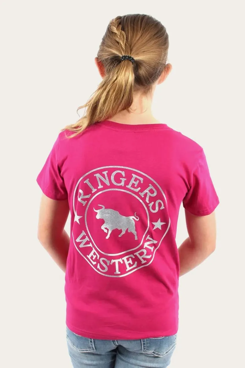 Best Ringers Western Signature Bull Kids Classic Fit T-Shirt - Magenta/Silver