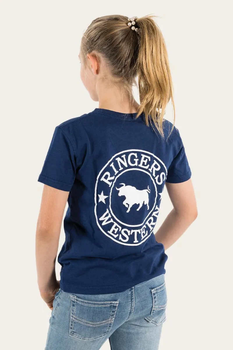 Clearance Ringers Western Signature Bull Kids Classic T-Shirt - Navy/White