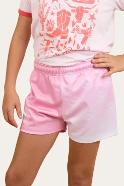 Ringers Western Signature Bull Kids Footy Short - Pink