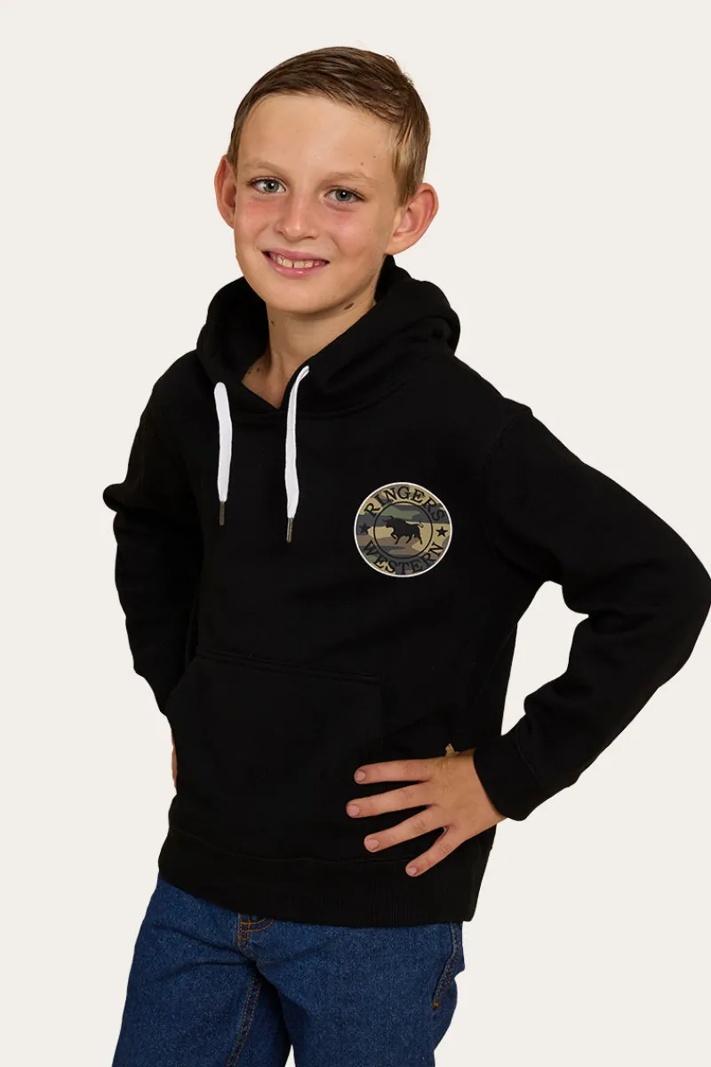 Best Ringers Western Signature Bull Kids Pullover Hoodie - Black/Camo