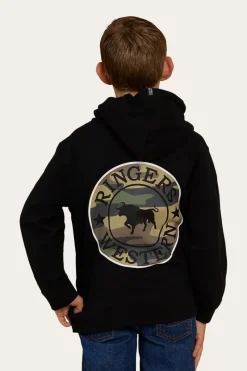 Best Ringers Western Signature Bull Kids Pullover Hoodie - Black/Camo