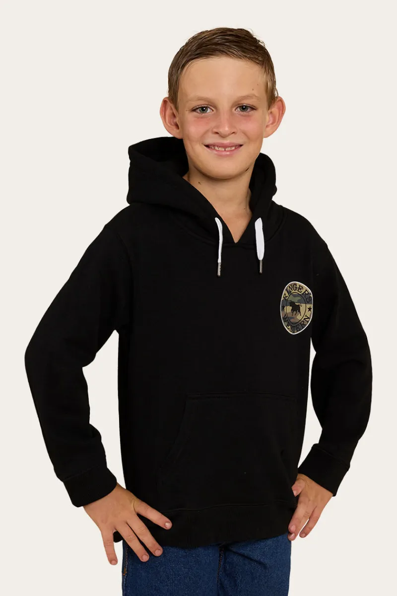 Best Ringers Western Signature Bull Kids Pullover Hoodie - Black/Camo
