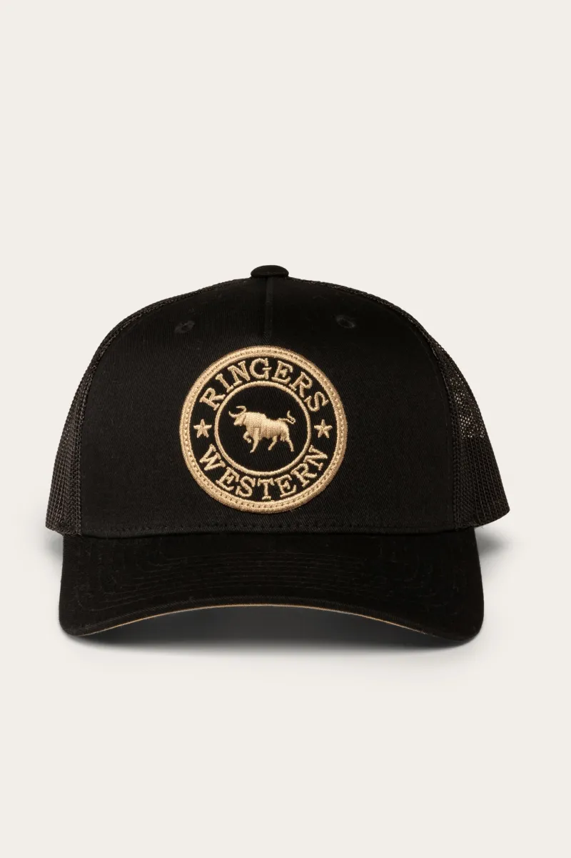 Best Ringers Western Signature Bull Kids Trucker Cap - Black/Gold