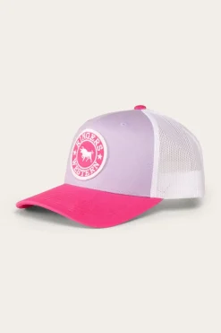 New Ringers Western Signature Bull Kids Trucker Cap - Lilac/Candy