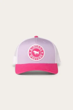 New Ringers Western Signature Bull Kids Trucker Cap - Lilac/Candy