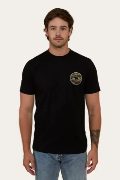New Ringers Western Signature Bull Mens Classic Fit T-Shirt - Black/Camo