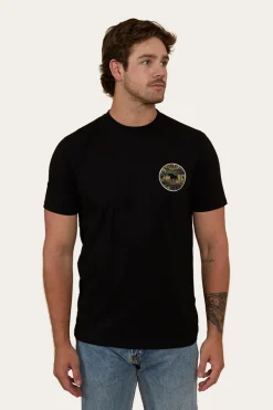 New Ringers Western Signature Bull Mens Classic Fit T-Shirt - Black/Camo