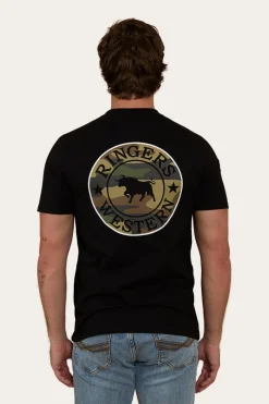 New Ringers Western Signature Bull Mens Classic Fit T-Shirt - Black/Camo