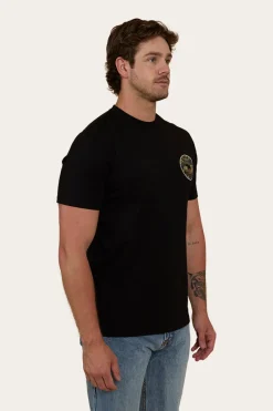 New Ringers Western Signature Bull Mens Classic Fit T-Shirt - Black/Camo