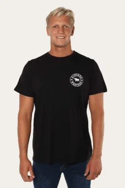 Outlet Ringers Western Signature Bull Mens Classic T-Shirt - Black/White