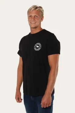 Outlet Ringers Western Signature Bull Mens Classic T-Shirt - Black/White