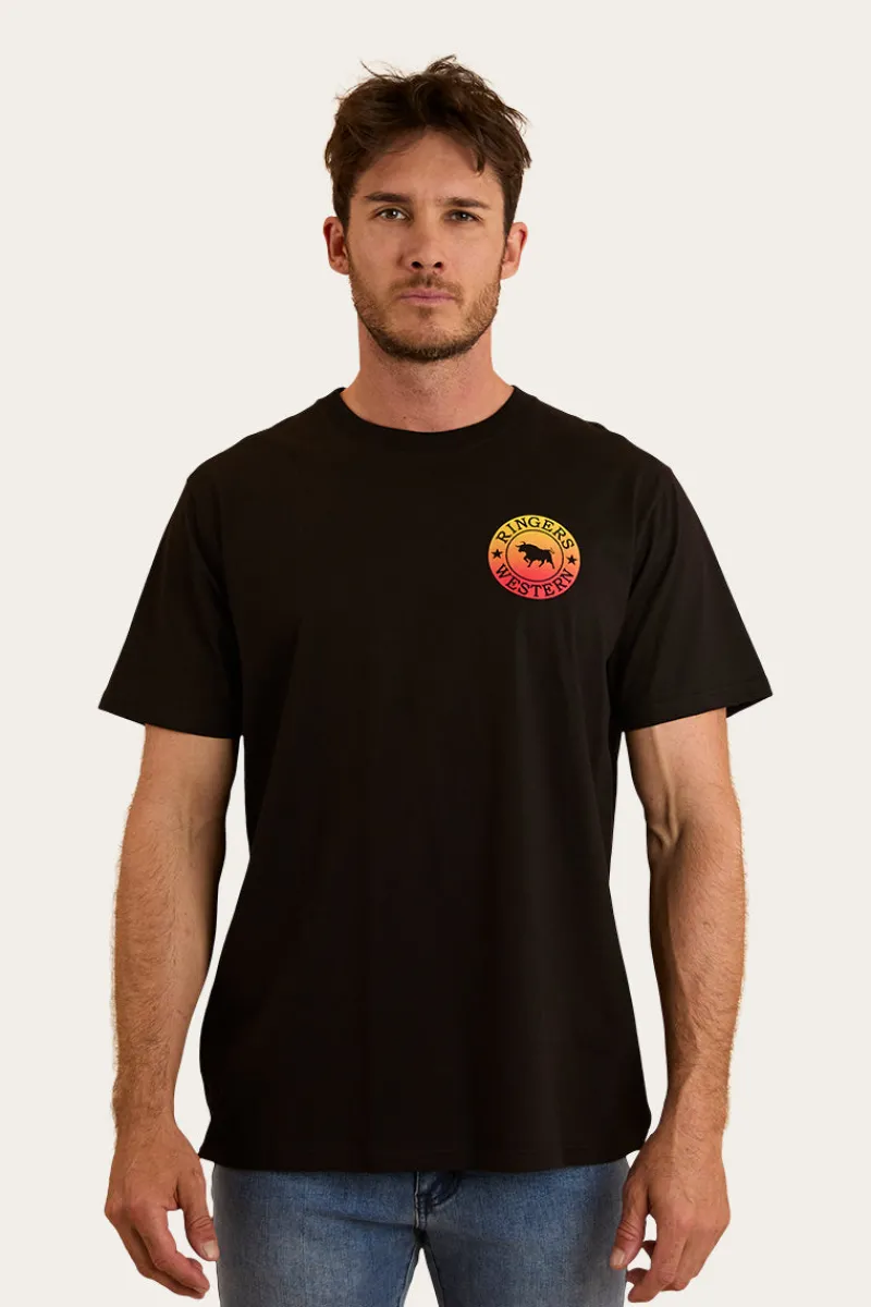 Ringers Western Signature Bull Mens Loose T-Shirt - Black Fade