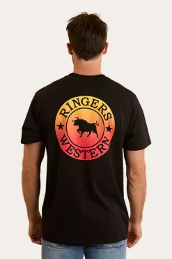 Ringers Western Signature Bull Mens Loose T-Shirt - Black Fade