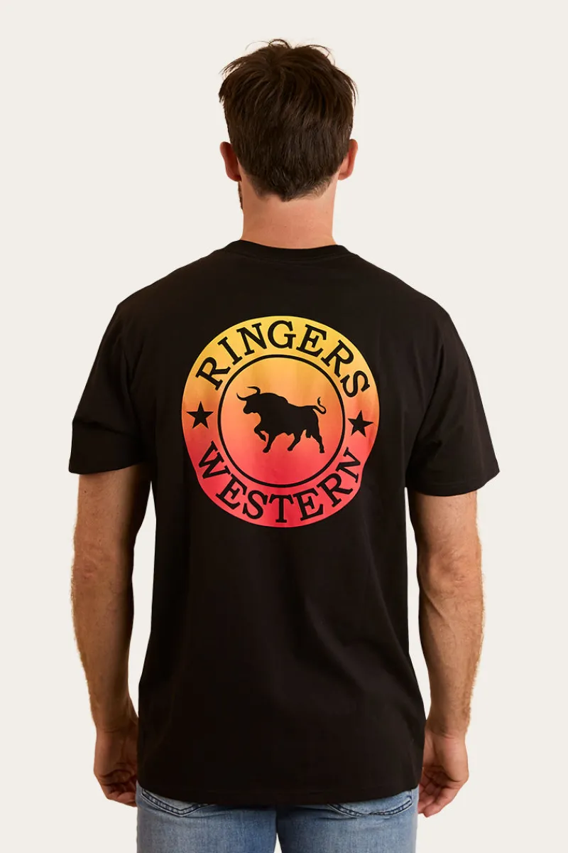 Ringers Western Signature Bull Mens Loose T-Shirt - Black Fade