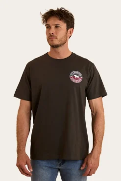Best Ringers Western Signature Bull Mens Loose T-Shirt - Charcoal / Split