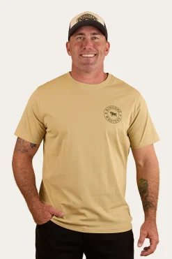 Ringers Western Signature Bull Mens Loose T-Shirt - Pale Olive / Military Green