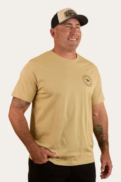Ringers Western Signature Bull Mens Loose T-Shirt - Pale Olive / Military Green