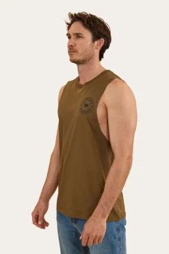Best Ringers Western Signature Bull Mens Muscle Tank - Military Green