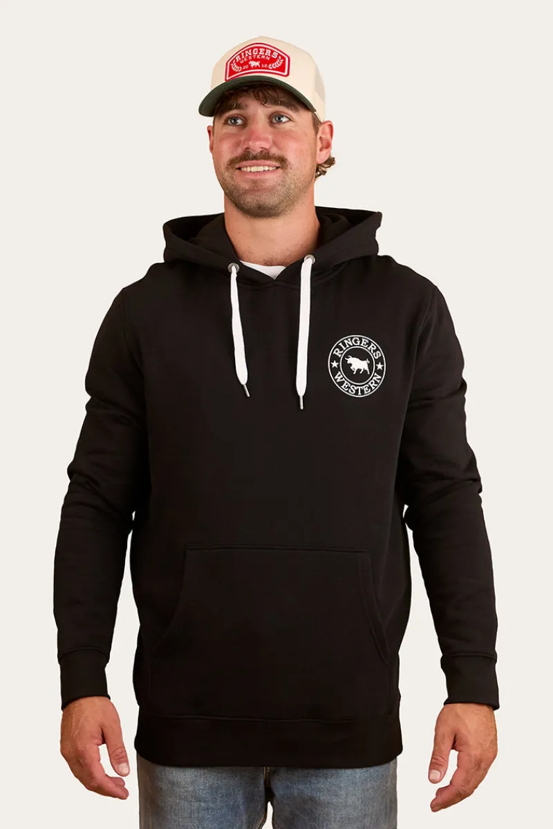 Ringers Western Signature Bull Mens Pullover Hoodie - Black/White
