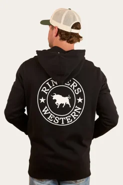 Ringers Western Signature Bull Mens Pullover Hoodie - Black/White