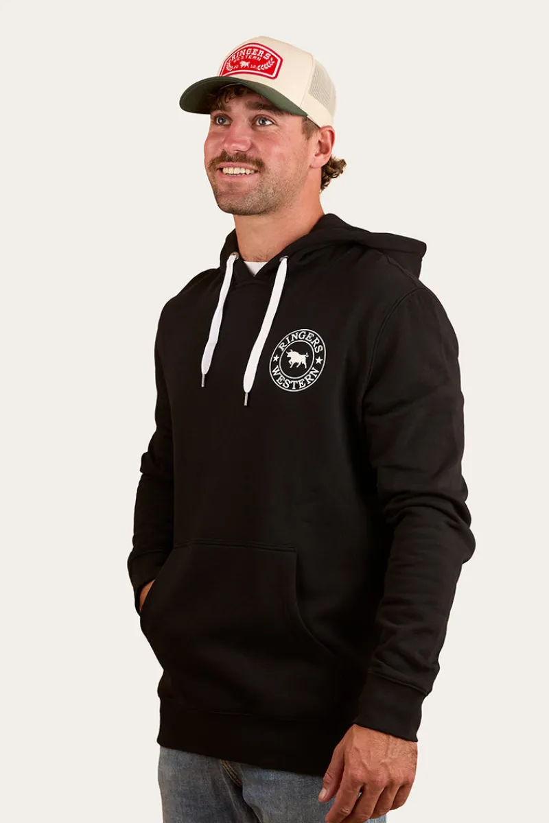 Ringers Western Signature Bull Mens Pullover Hoodie - Black/White