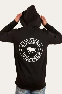 Ringers Western Signature Bull Mens Pullover Hoodie - Black/White