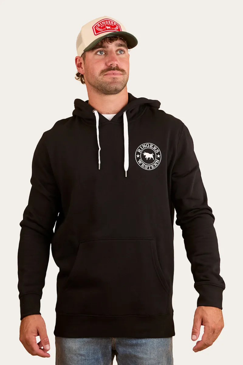 Ringers Western Signature Bull Mens Pullover Hoodie - Black/White