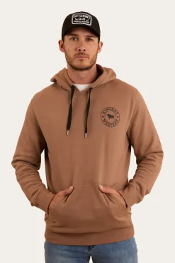 Online Ringers Western Signature Bull Mens Pullover Hoodie - Almond / Black