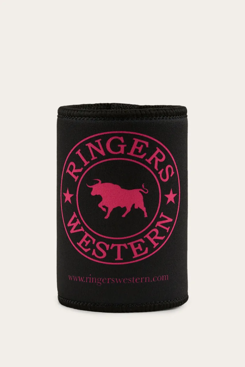 Online Ringers Western Signature Bull Stubby Cooler - Black/Melon