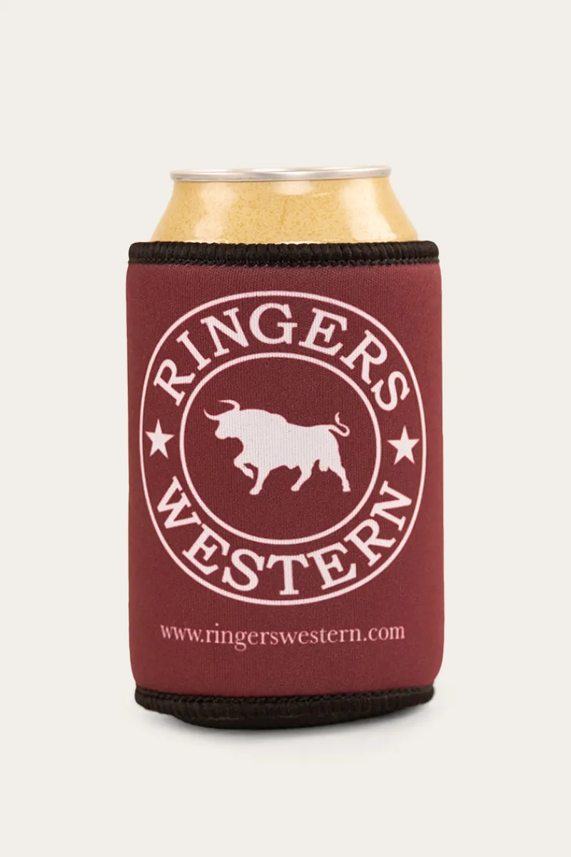 Ringers Western Signature Bull Stubby Cooler - Burgundy