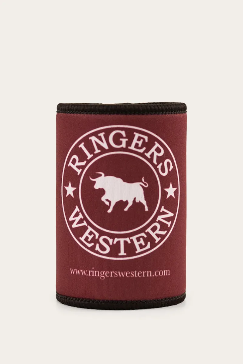 Ringers Western Signature Bull Stubby Cooler - Burgundy