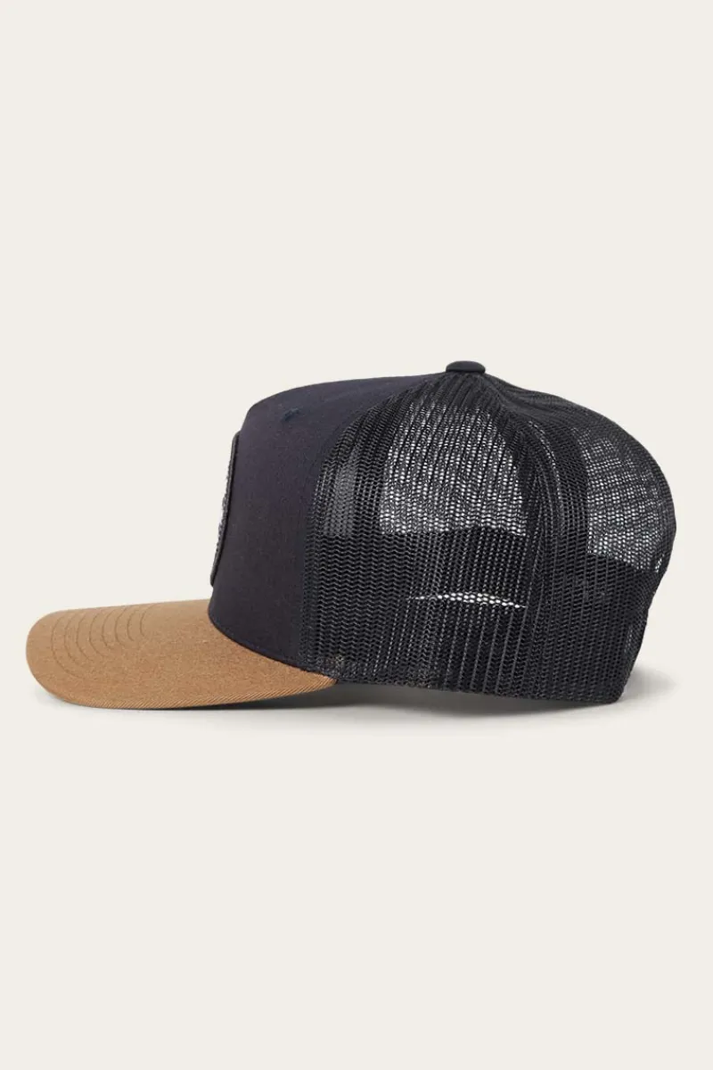 Hot Ringers Western Signature Bull Trucker - Dark Navy/Clay