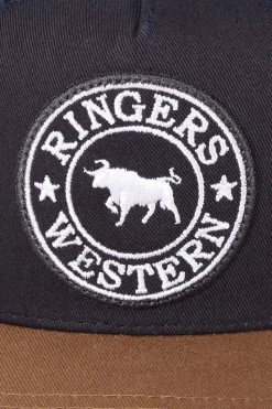 Hot Ringers Western Signature Bull Trucker - Dark Navy/Clay