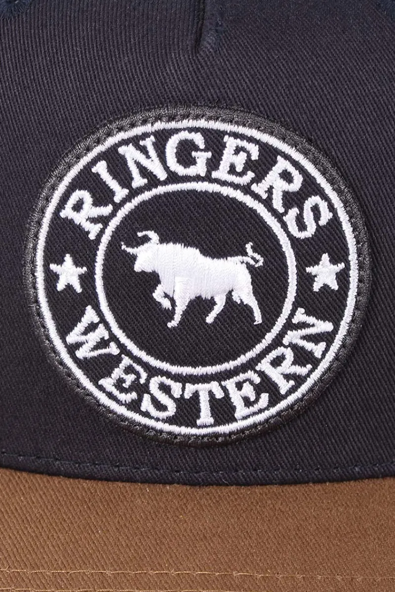 Hot Ringers Western Signature Bull Trucker - Dark Navy/Clay