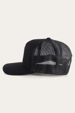 Discount Ringers Western Signature Bull Trucker Black with Black & White Patch