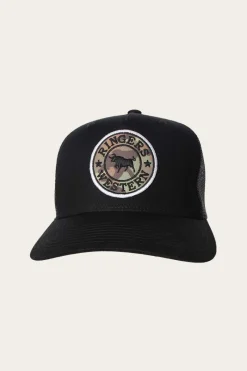 New Ringers Western Signature Bull Trucker Cap - Black/Camo